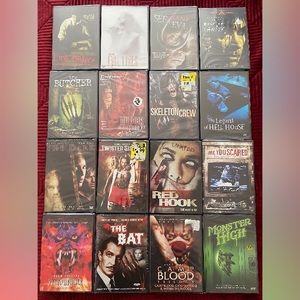 🎁 HORROR DVD LOT Brand New 16 titles Halloween Slasher Goth Occult monster